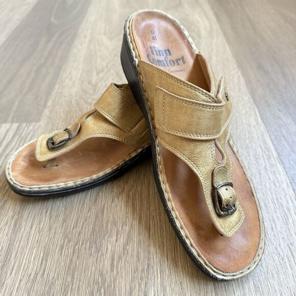 Finn Comfort Shoes Women US 9.5-10 EU 41 Sandals Phuket Thong Tan - Picture 1 of 12